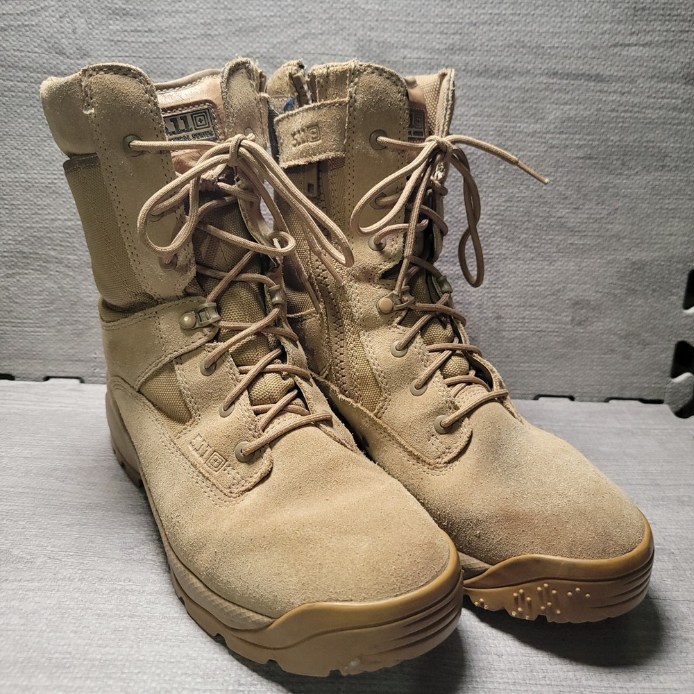 5.11 Tactical ATAC 8" Coyote Boot Mens 10 Brown Suede Side Zip Military Combat